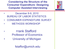 Considering the Structure of the Consumer Expenditure: Designing Computer Assisted Interviewing Considering the Structure of the Consumer Expenditure: Designing Computer Assisted Interviewing
