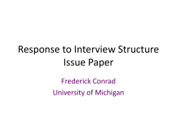 Response to Interview Structure Issue Paper