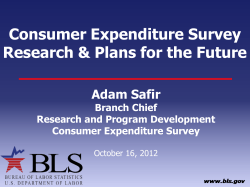 Consumer Expenditure Survey Research & Plans for the Future