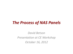The Process of NAS Panels