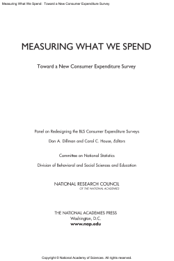 MEASURING WHAT WE SPEND; Toward a New Consumer Expenditure Survey