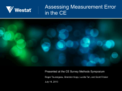 Assessing measurement error in the CE