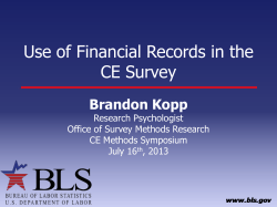 Use of Financial Records in the CE Survey