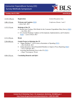 Consumer Expenditure Survey Methods Symposium Agenda