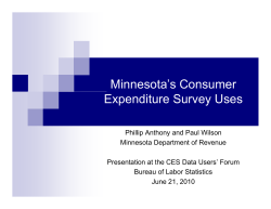 Minnesota's Consumer Expenditure Survey Uses