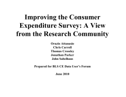 Improving the Consumer Expenditure Survey A View from the Research Community