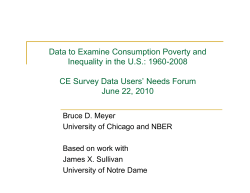 Data to Examine Consumption Poverty and Inequality in the U.S. 1960 2008