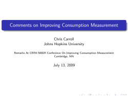 Comments on Improving Consumption Measurement