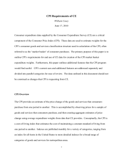 CE Data in the CPI Production Requirements and Redesign Interests
