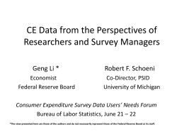 CE Data from the Perspectives of Researchers and Survey Managers