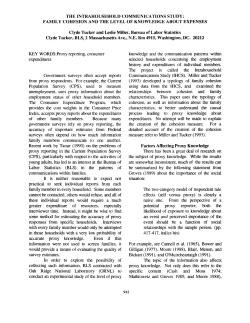 The Intrahousehold Communications Study: Family Cohesion and the Level of Knowledge About Expenses