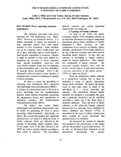 The Intrahousehold Communications Study: A Typology of Family Cohesion