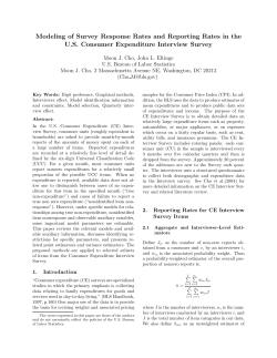 Modeling of Survey Response Rates and Reporting Rates in the U.S. Consumer Expenditure Interview Survey