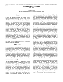 Developing Poverty Thresholds 1993-2003
