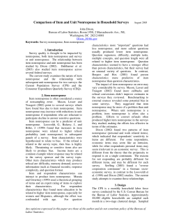 Comparison of Item and Unit Nonresponse in Household Surveys
