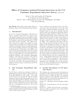 Effect of Computer-Assisted Personal Interviews in the U.S. Consumer Expenditure Interview Survey