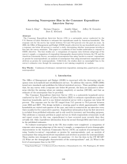 Assessing Nonresponse Bias in the Consumer Expenditure Interview Survey