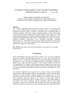 Correlates of Data Quality in the Consumer Expenditure Quarterly Interview Survey