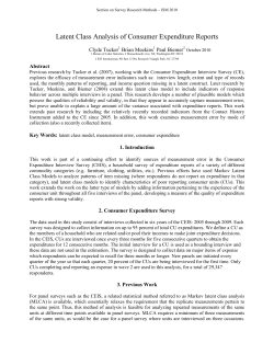 Latent Class Analysis of Consumer Expenditure Reports