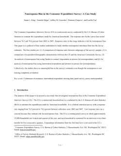 Nonresponse Bias in the Consumer Expenditure Survey: A Case Study