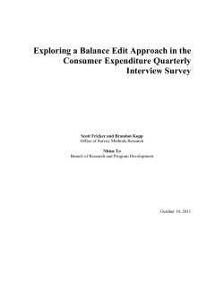 Exploring a Balance Edit Approach in the Consumer Expenditure Quarterly Interview Survey