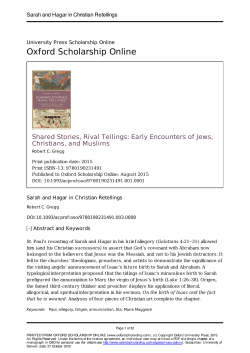 Sarah and Hagar in Christian Retellings