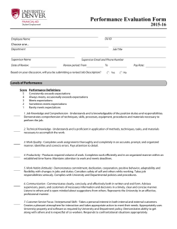 Performance Evaluation Form