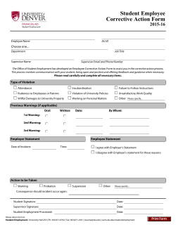 Corrective Action Form