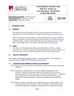 Allowable Business Expenditures