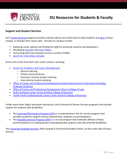 DU Resources for Students Faculty