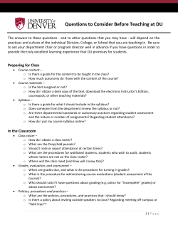 Questions to consider