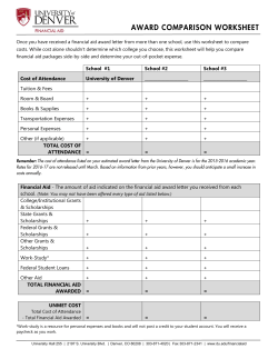 Award Comparison Worksheet