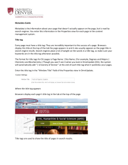 Printable guide to using metadata
