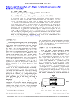 M. J. Gilbert and D. K. Ferry,"Indium Arsenide Quantum Wire Trigate Metal Oxide Semiconductor Field Effect Transistor," Journal of Applied Physics , 99 , 054503 (2006).