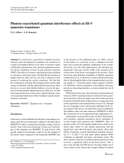M. J. Gilbert and S. K. Banerjee,"Phonon Exacerbated Quantum Interference Effects in III-V Nanowire Transistors," Journal of Computational Electronics , 6 , 141 (2007).