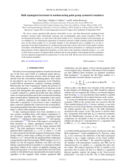 Chen Fang, Matthew J. Gilbert and B. Andrei Bernevig , "Bulk Topological Invariants in Noninteracting Point Group Symmetric Insulators," Physical Review B 86 , 115112 (2012).