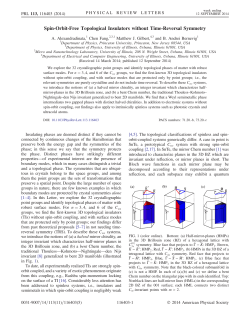 A. Alexandradinata, Chen Fang, Matthew J. Gilbert , and B. Andrei Bernevig,"Spin-Orbit-Free Topological Insulators without Time-Reversal Symmetry," Physical Review Letters 113 , 116403 (2014).