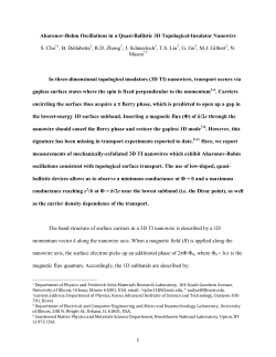 S. Cho, B. Dellabetta, R. D. Zhong, J. Schneeloch, T. S. Liu, G. Gu, Matthew J. Gilbert , and N. Mason,"Aharonov-Bohm Oscillations in a Quasi-Ballistic 3D Topological Insulator Nanowire," Nature Communications 6 , 7634 (2015).