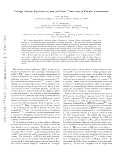 M. J. Park, E. Hankiewicz, and Matthew J. Gilbert , "Voltage Induced Dynamical Quantum Phase Transitions in Exciton Condensates," Physical Review Letters , Submitted for Publication , (2014).