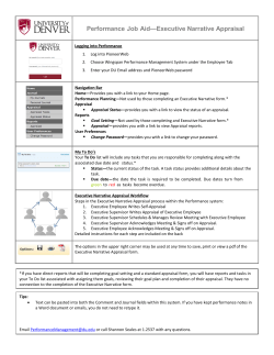 Executive Appraisal Instructions