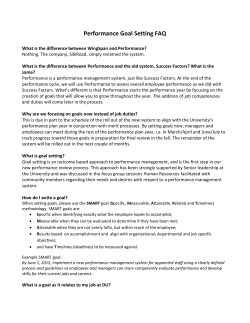 Goal Setting FAQs