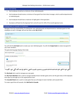Manager - Goal Setting instructions