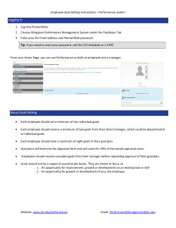 Employee - Goal Setting Instructions