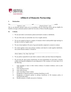 Affidavit of Domestic Partnership