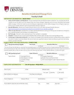 Benefits Enrollment/Change Form With Instructions