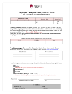 Change of Name Form