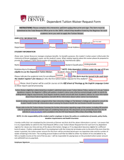 Dependent Tuition Waiver Request Form