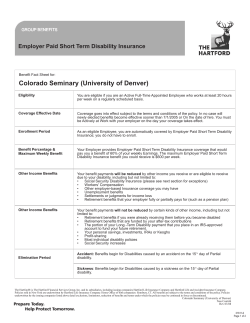 Short Term Disability Coverage
