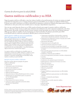 Qualified Medical Expenses and your HSA - Spanish Version