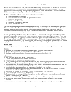 Desk Assistant Job Description&nbsp;